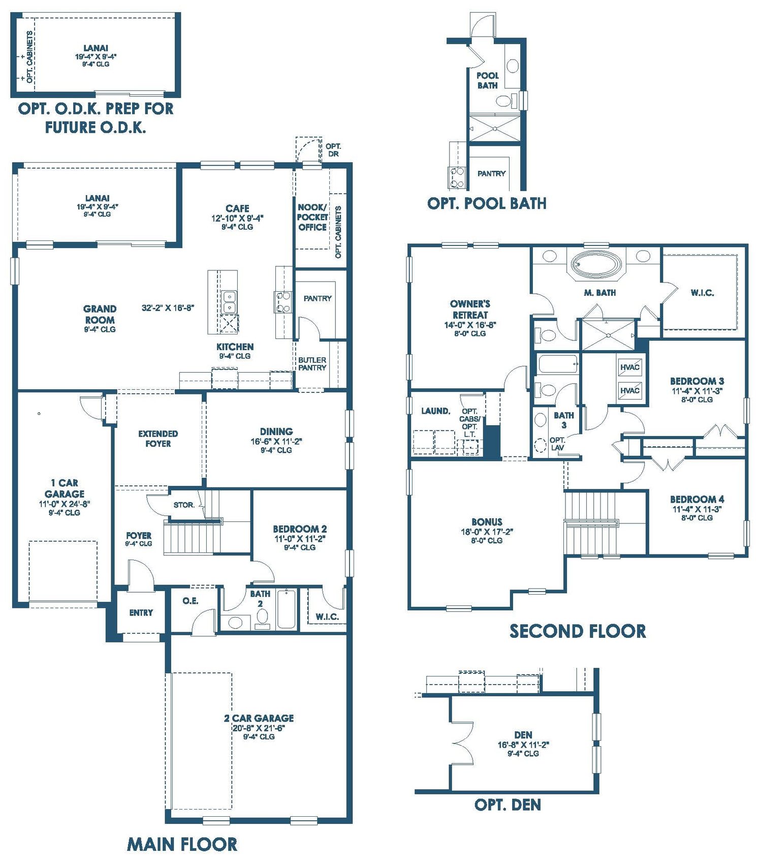 Floor plan drawing of the Ballast Point, showing the main floor and optional layouts