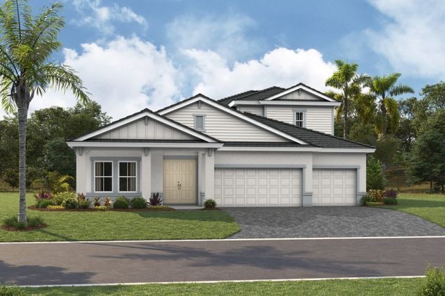 Front elevation rendering of the Bayport II by Homes by WestBay at Star Farms