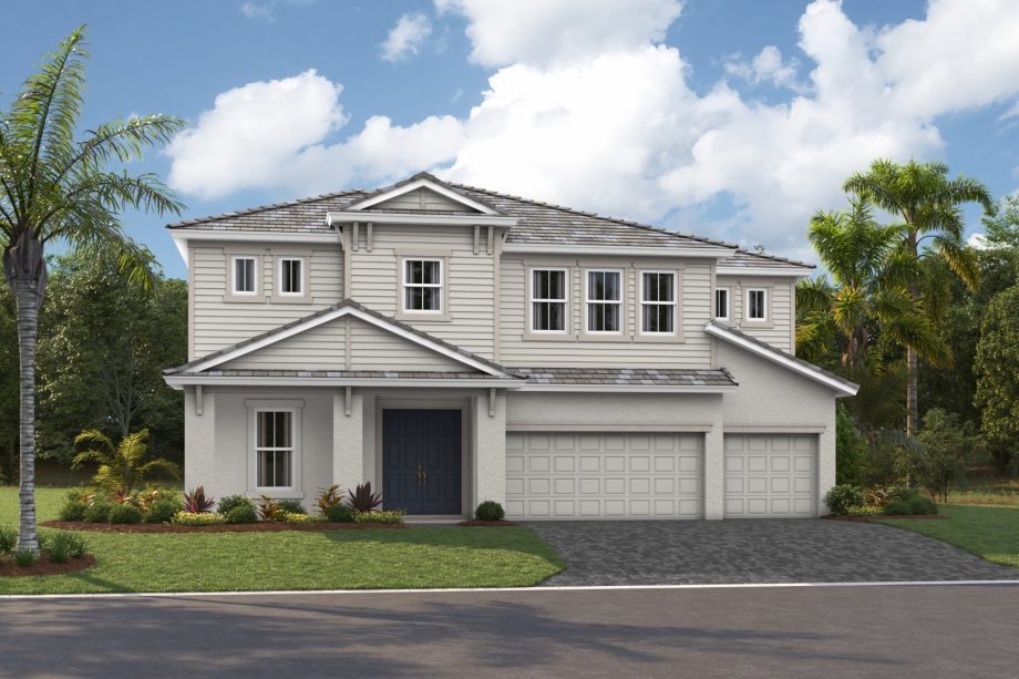 Front elevation rendering of the Granada II home design by Homes by WestBay at Star Farms