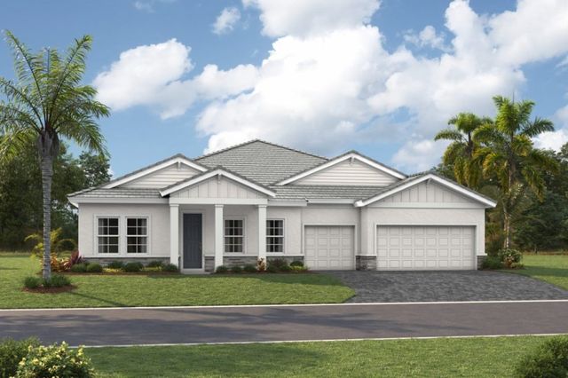 Front elevation rendering of the Key West I by Homes by WestBay at Star Farms