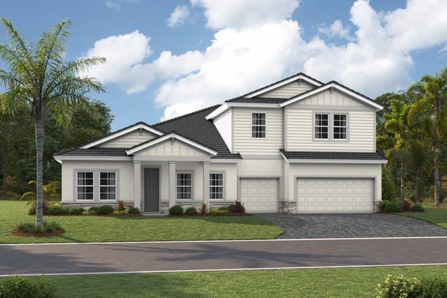 Front elevation rendering of the Key West II by Homes by WestBay at Star Farms