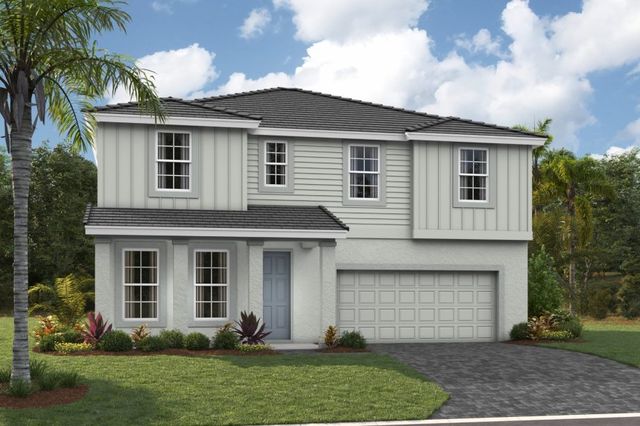 Front elevation rendering of the Kingfisher by Homes by WestBay at Star Farms