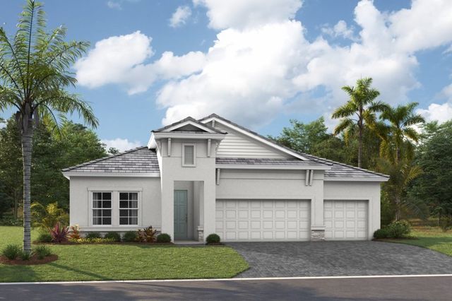Front elevation rendering of the Longboat I by Homes by WestBay at Star Farms