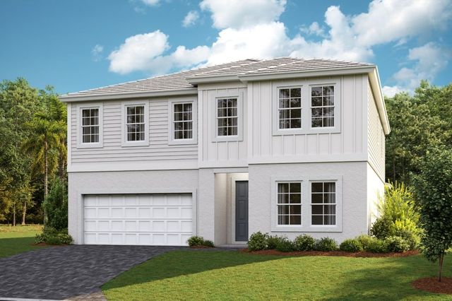 Front elevation rendering of the Pelican by Homes by WestBay at Star Farms